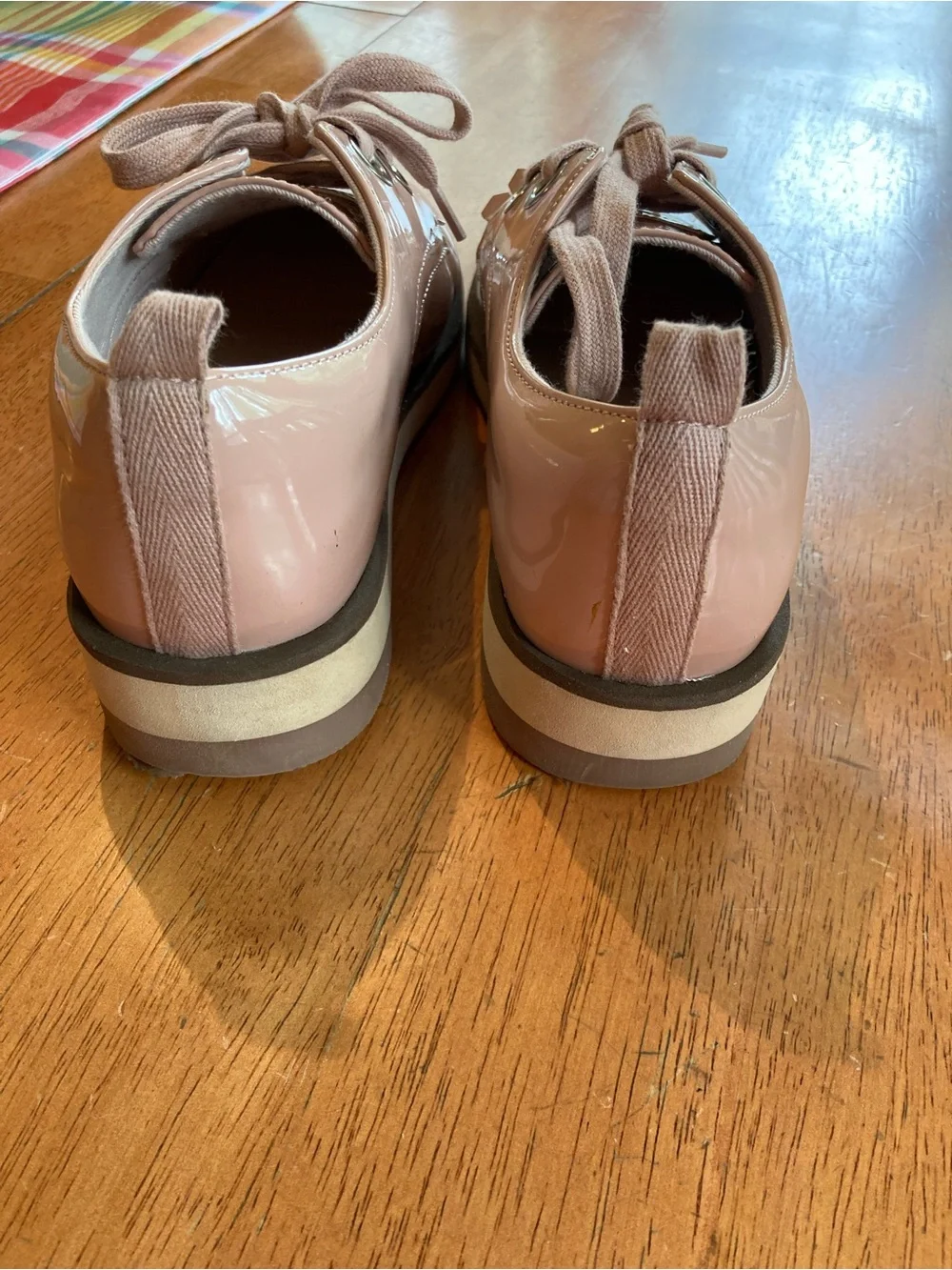 Zara Pink Patent Kiltie Lace-Up Kids Dress Shoes - youth 3.5/women 4.5/5
